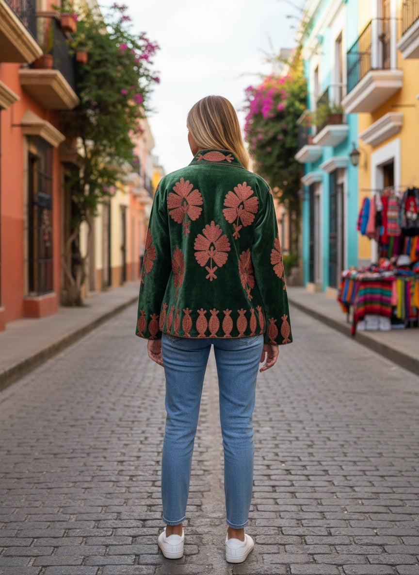 Chaqueta Verde Figuritas