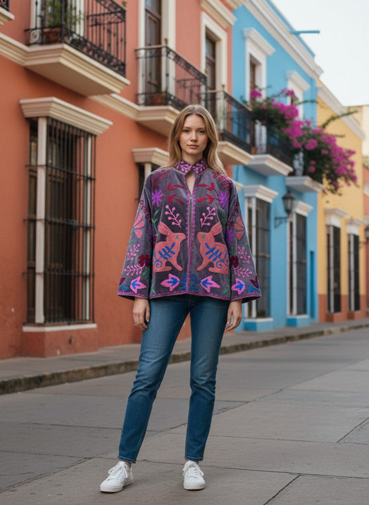 Chaqueta Rojo Tinto Conejos