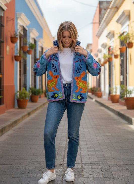 Chaqueta Celeste Conejos