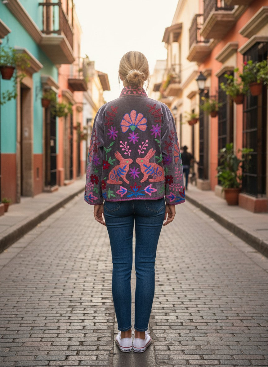 Chaqueta Rojo Tinto Conejos