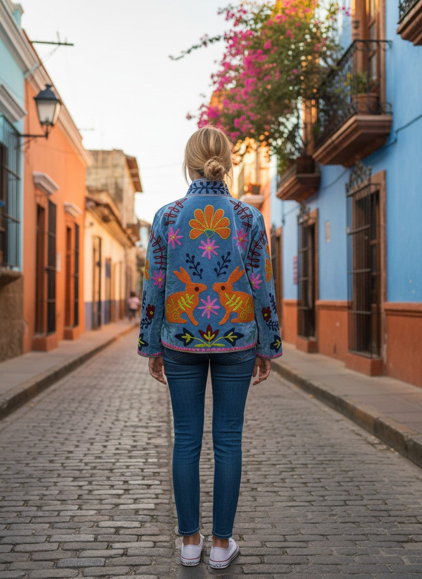 Chaqueta Celeste Conejos