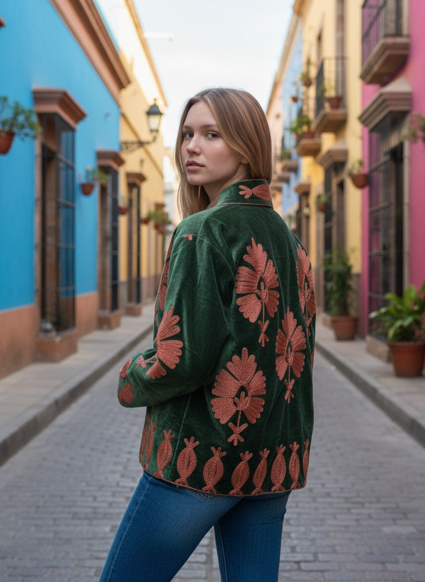 Chaqueta Verde Figuritas