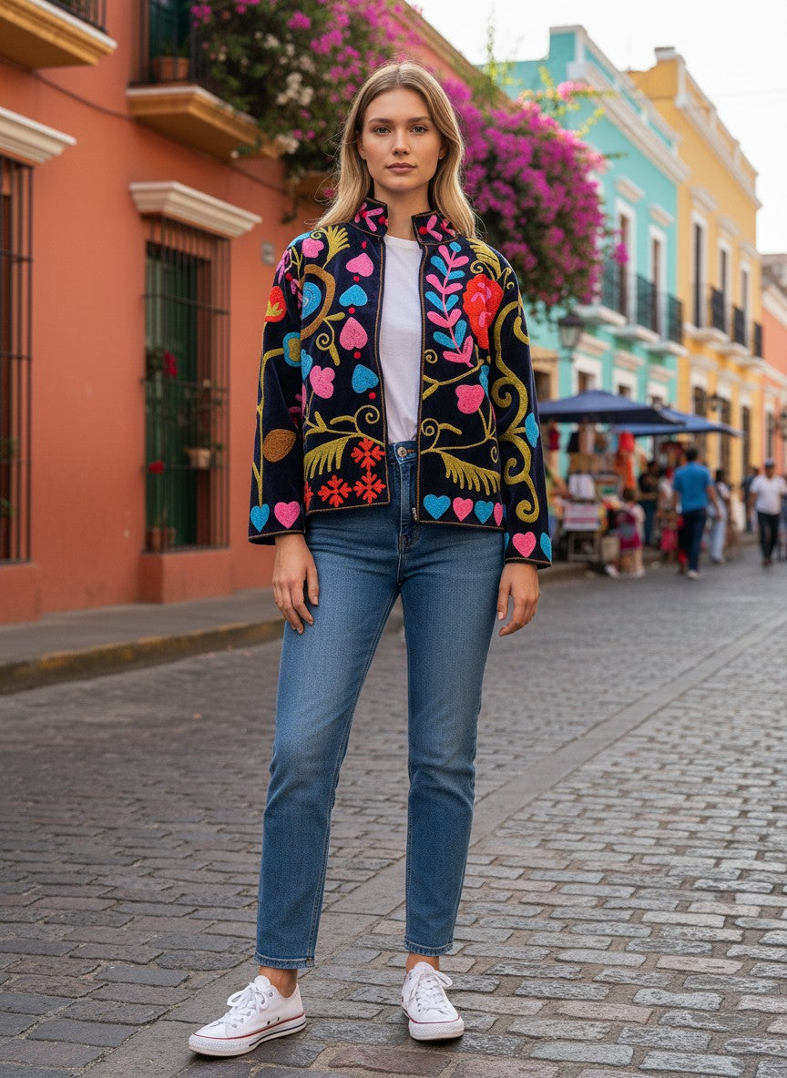 Chaqueta Negra Hearts
