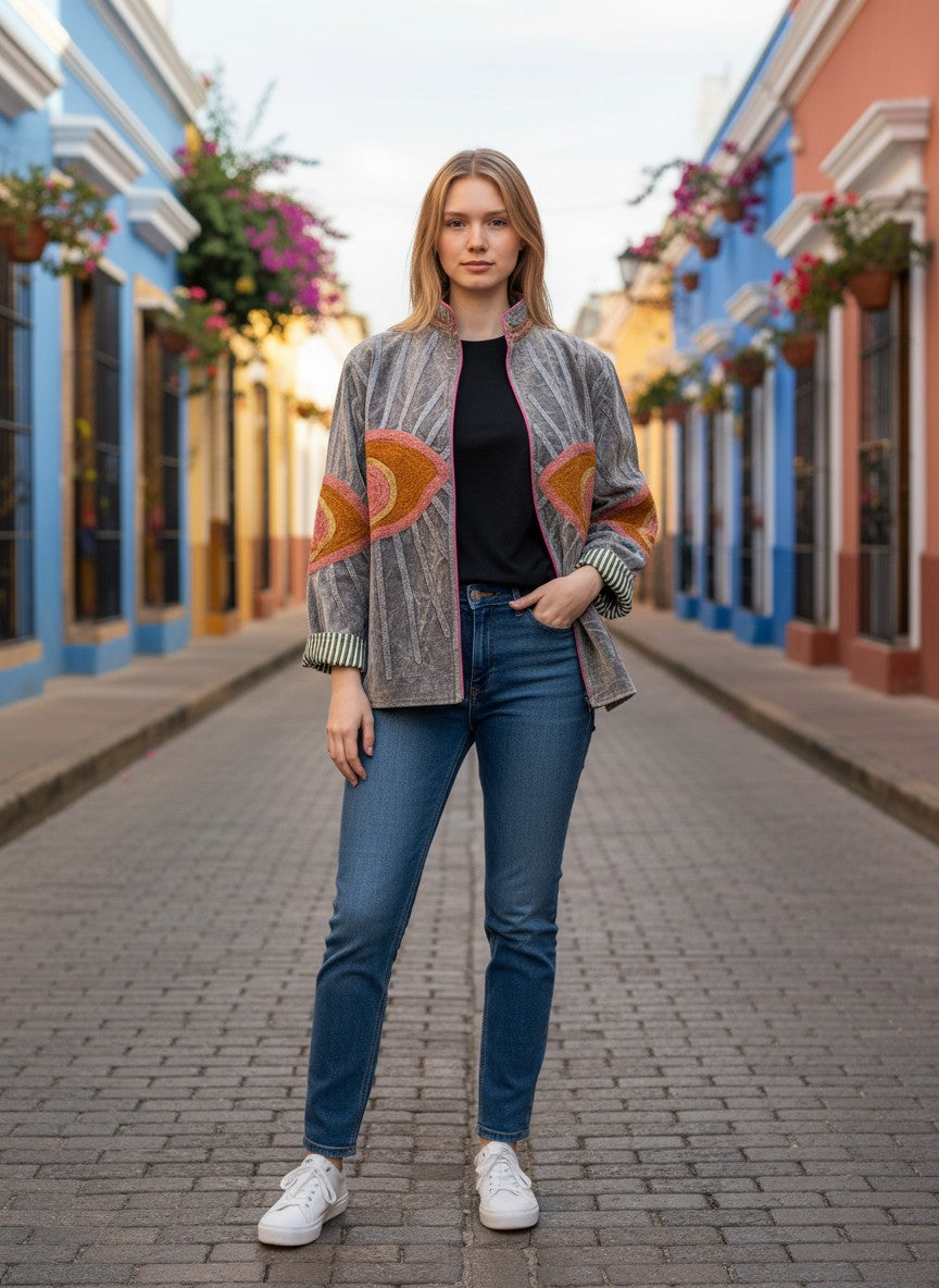 Chaqueta Gris Ojo Sol